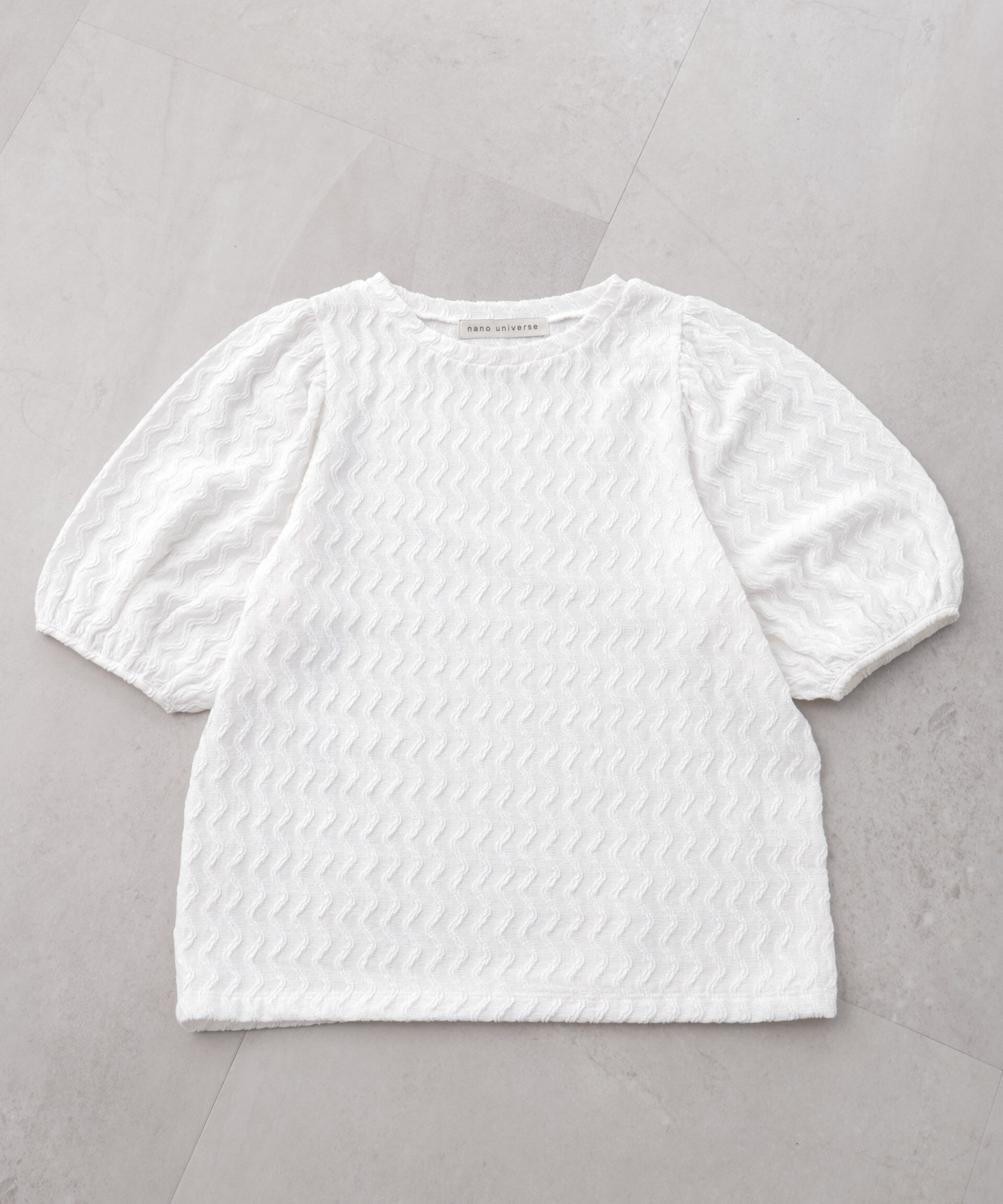 nano･universe「ウェーブジャガードボリュームスリーブプルオーバー」|Tシャツ・カットソー|
