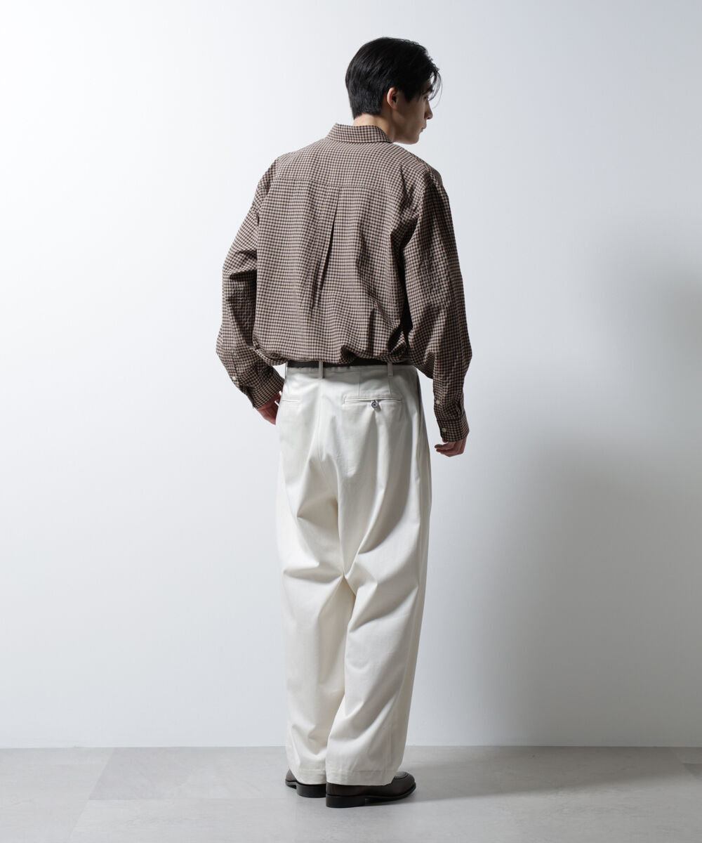 nano･universe「アセテートシアーギンガムチェックレギュラーカラーシャツ 長袖」|シャツ・ブラウス|