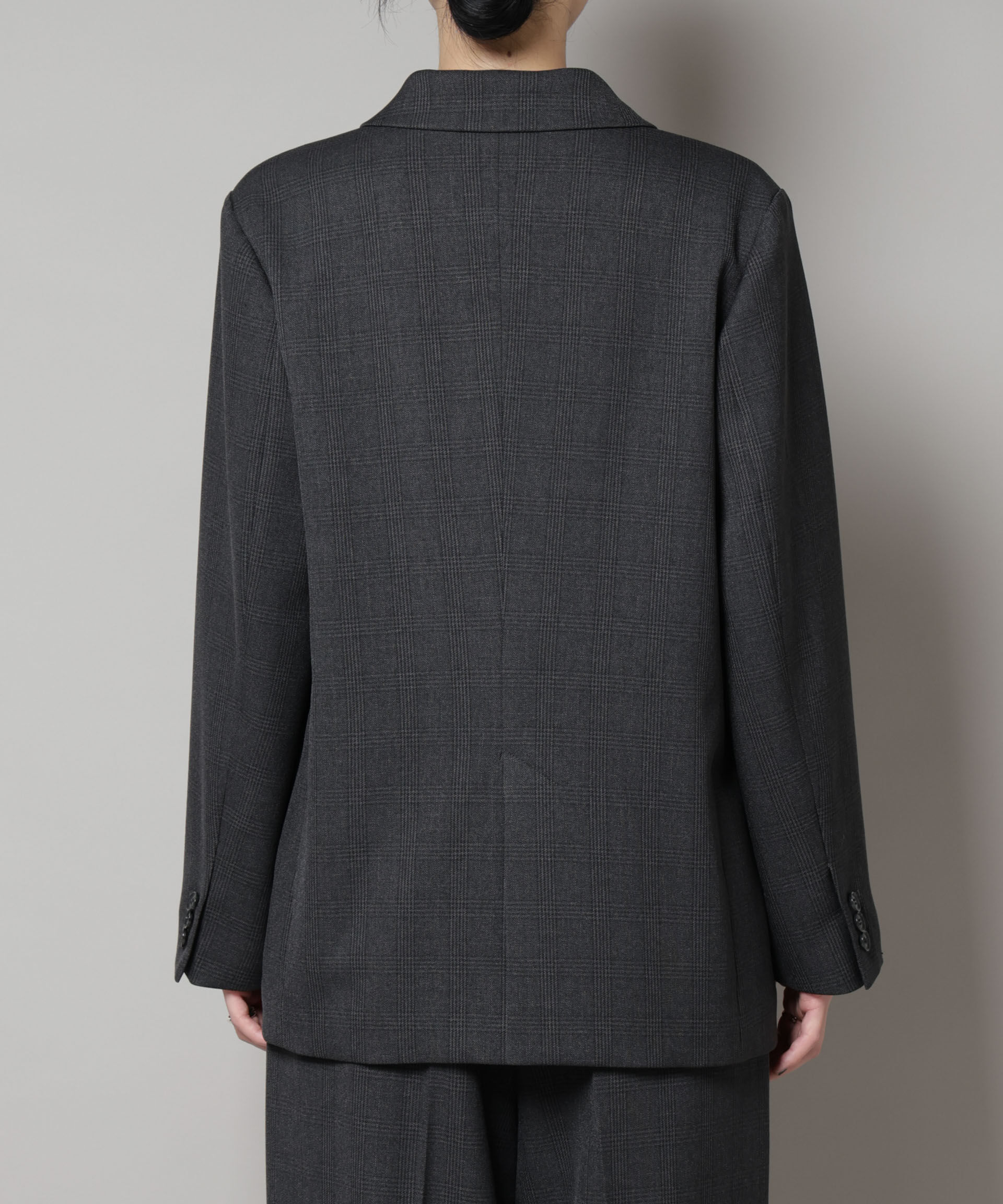 nano･universe「ストレッチサージチェックダブルジャケット(セットアップ可)」|テーラードジャケット|