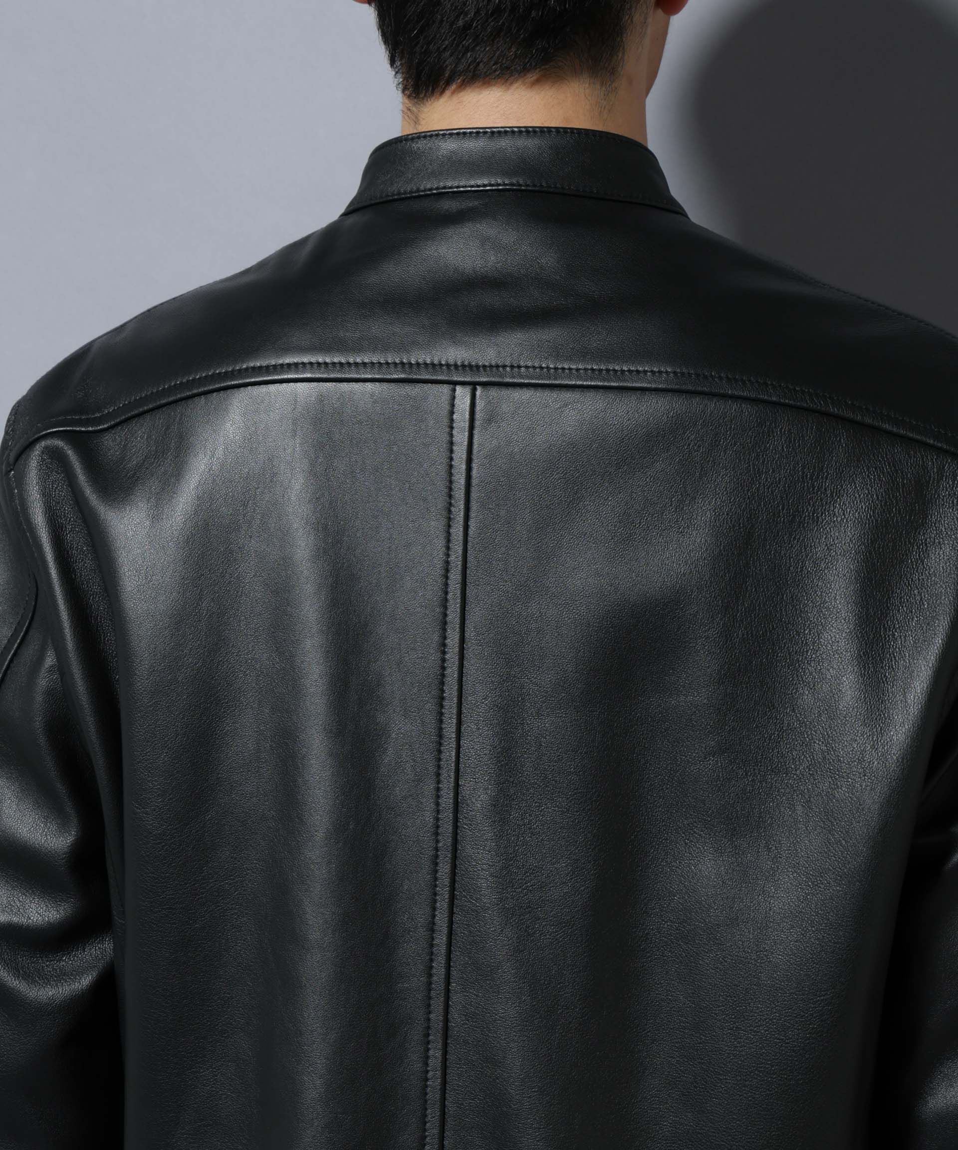 nano･universe「ラムナッパレザーバンドカラーライダースジャケット」|ライダースジャケット|