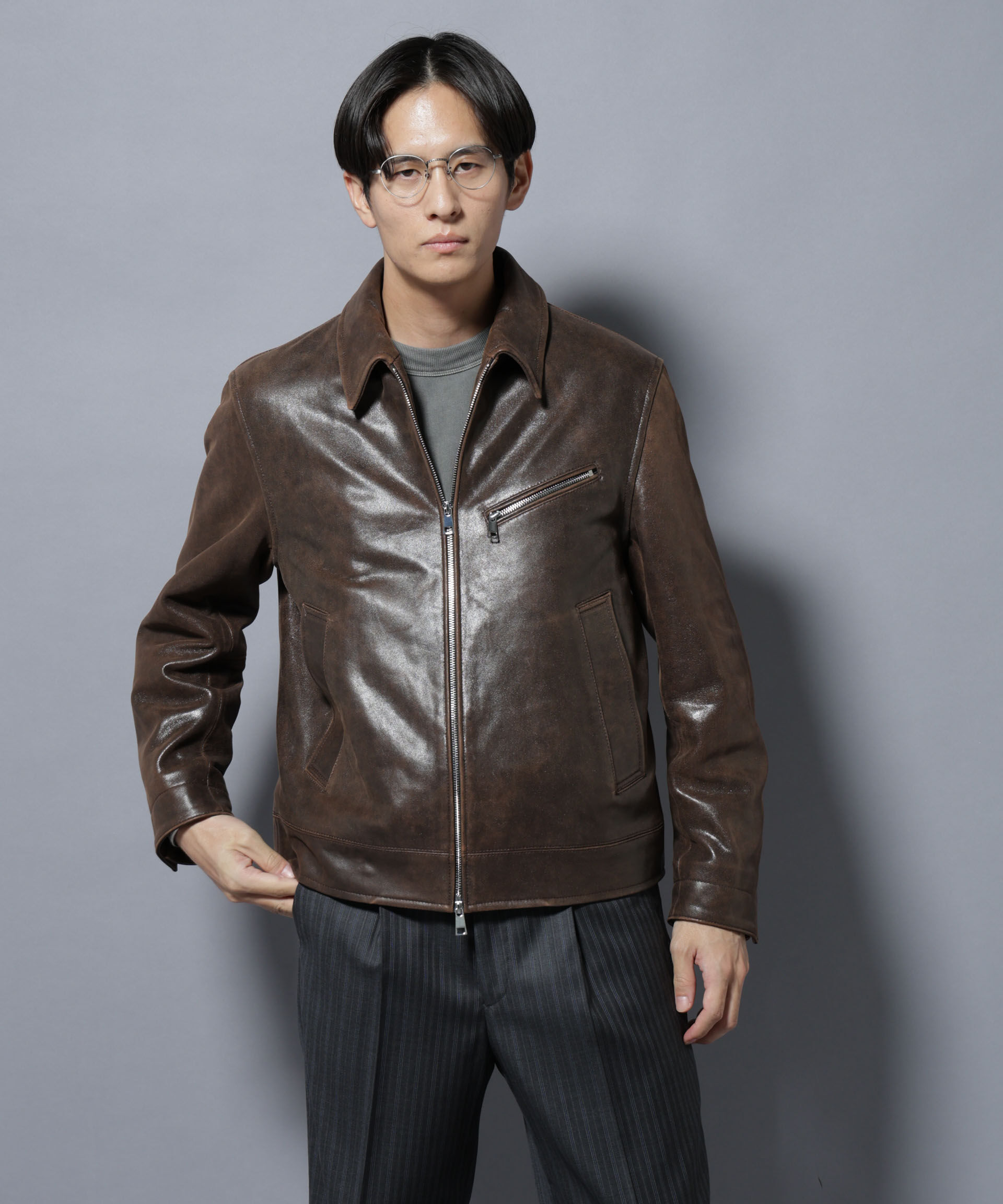 nano･universe「ラムナッパレザーライダースジャケット」|ライダースジャケット|