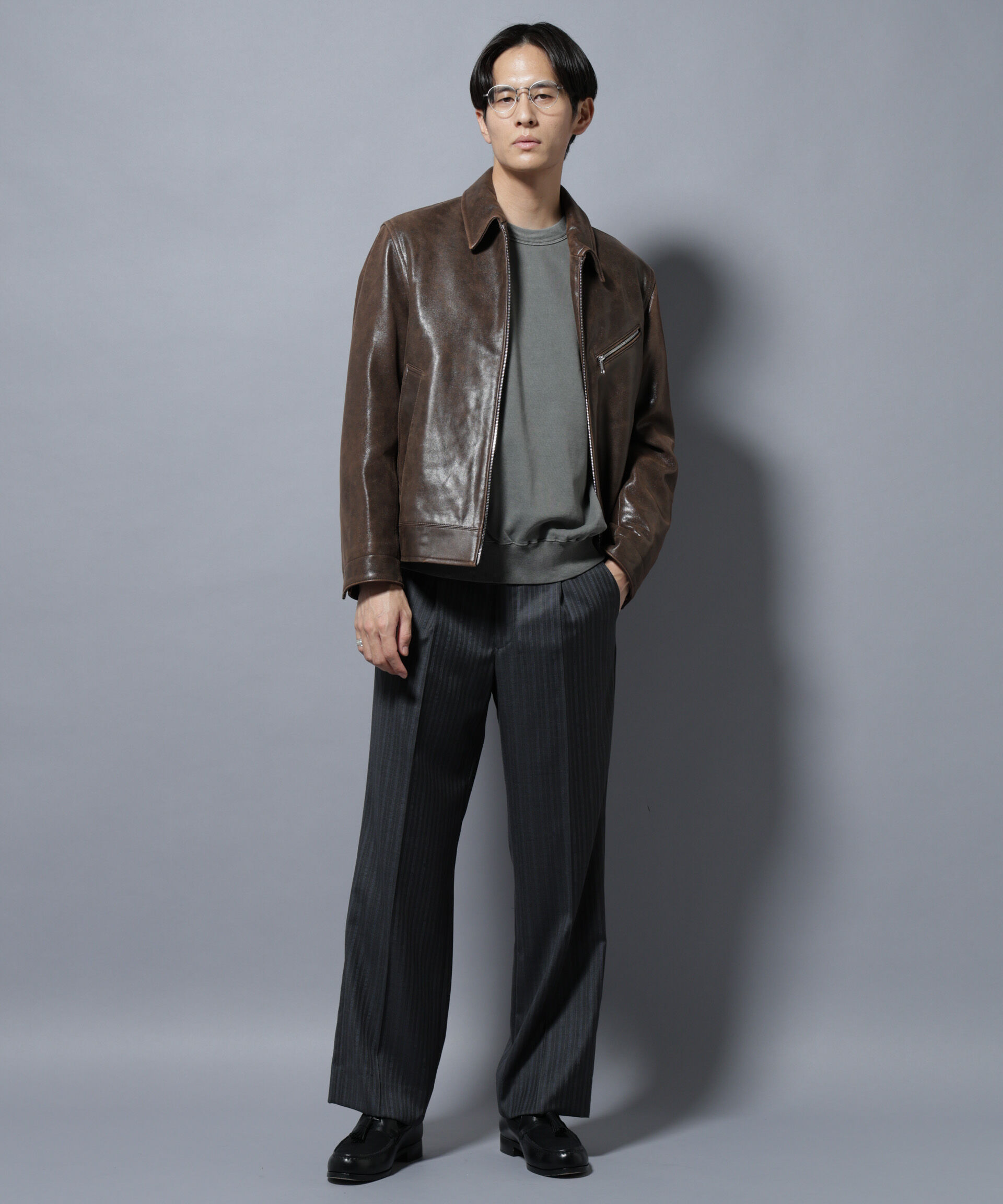 nano･universe「ラムナッパレザーライダースジャケット」|ライダースジャケット|