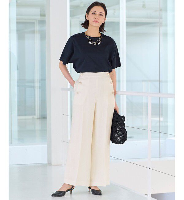 自由区「【XSサイズ～】ブライトリネンオックス ワイドパンツ」|その他|