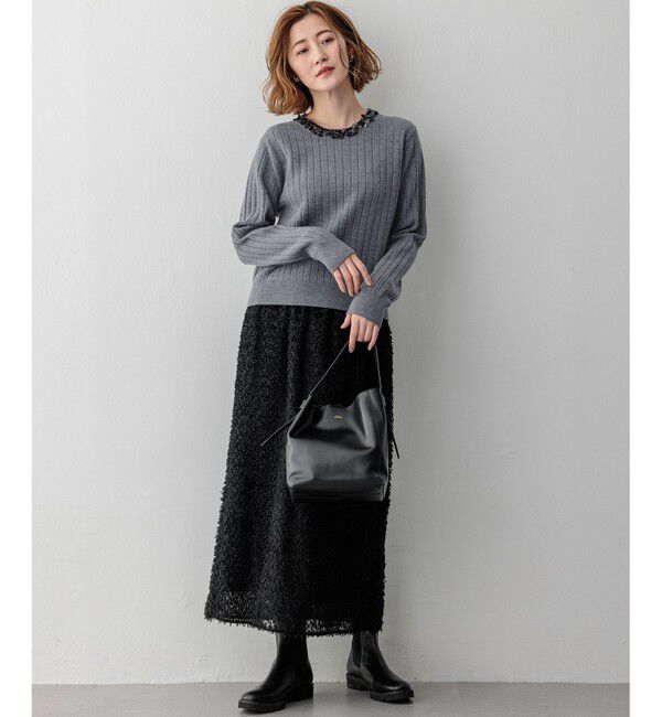 23区「スパンコール ワイドリブ ニット」|ニット・セーター|