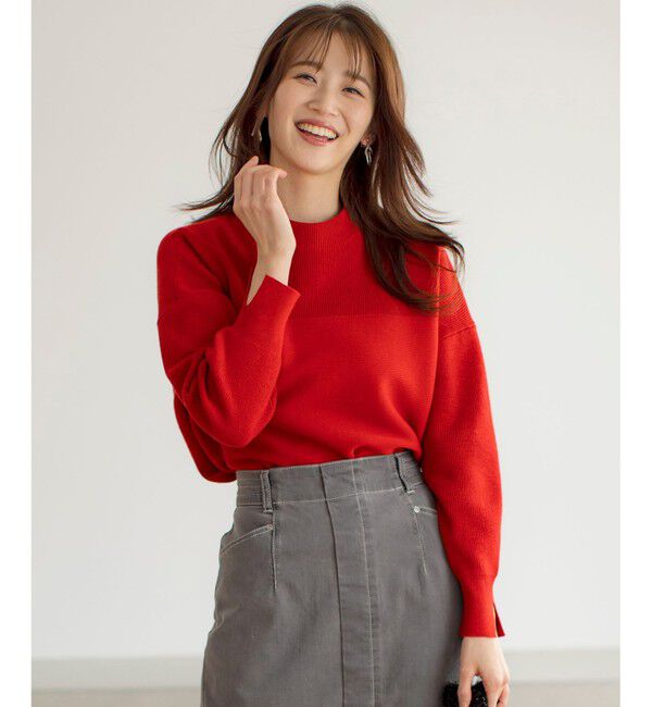 ANY SIS「【洗える】ウキウキ ニット」|ニット・セーター|ポピーレッド