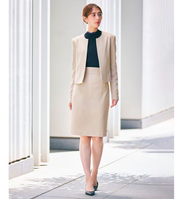 BEIGE,「【L-size】SOPHIA / ノーカラージャケット」|ノーカラージャケット|