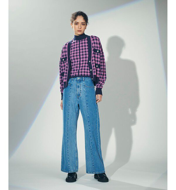 Diagram「チェックVネックニットカーディガン」|カーディガン|