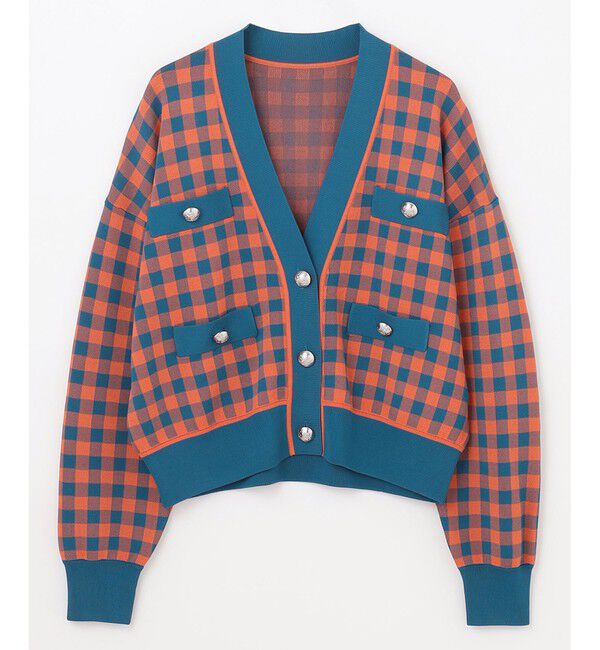 Diagram「チェックVネックニットカーディガン」|カーディガン|