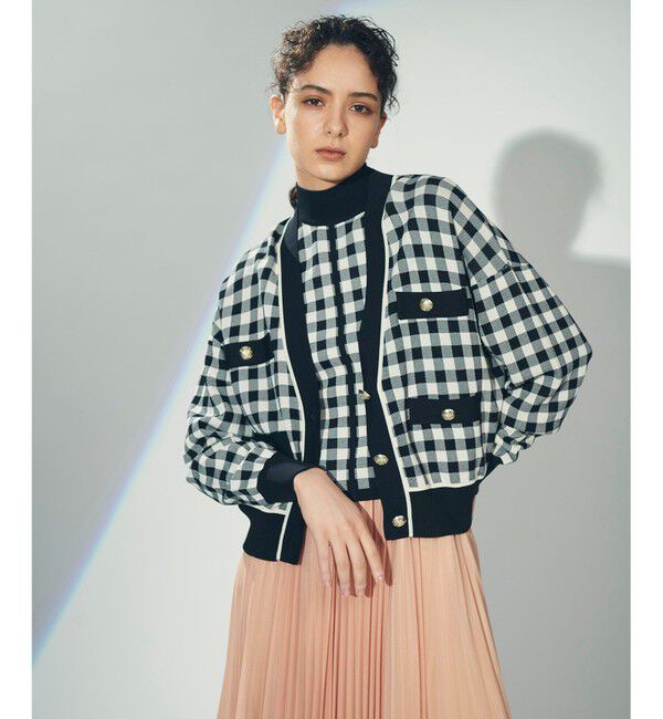 Diagram「チェックVネックニットカーディガン」|カーディガン|