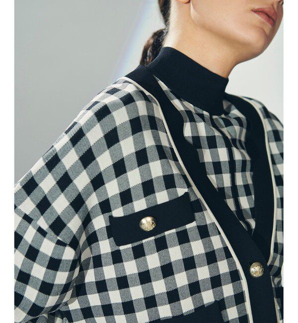 Diagram「チェックVネックニットカーディガン」|カーディガン|