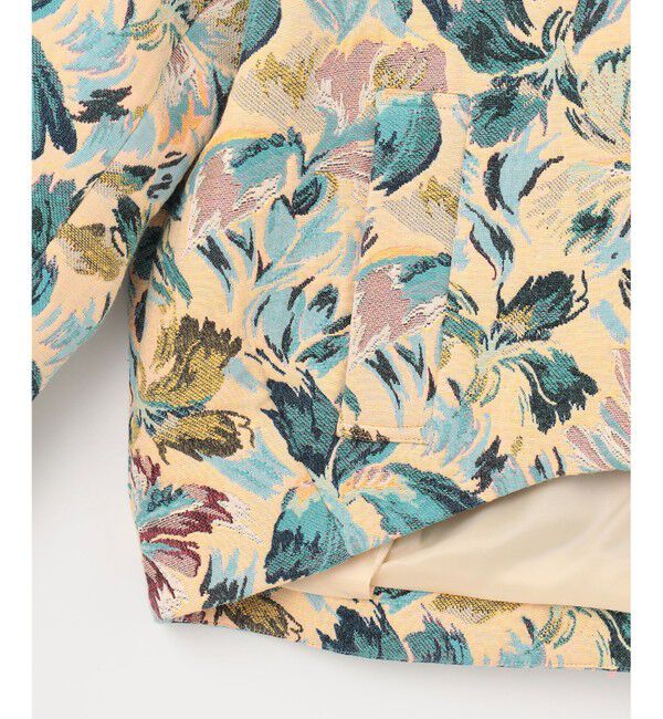 GRACE CONTINENTAL「フラワージャガードノーカラージャケット」|ノーカラージャケット|