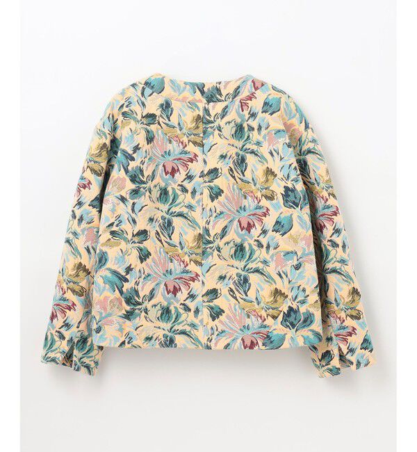 GRACE CONTINENTAL「フラワージャガードノーカラージャケット」|ノーカラージャケット|