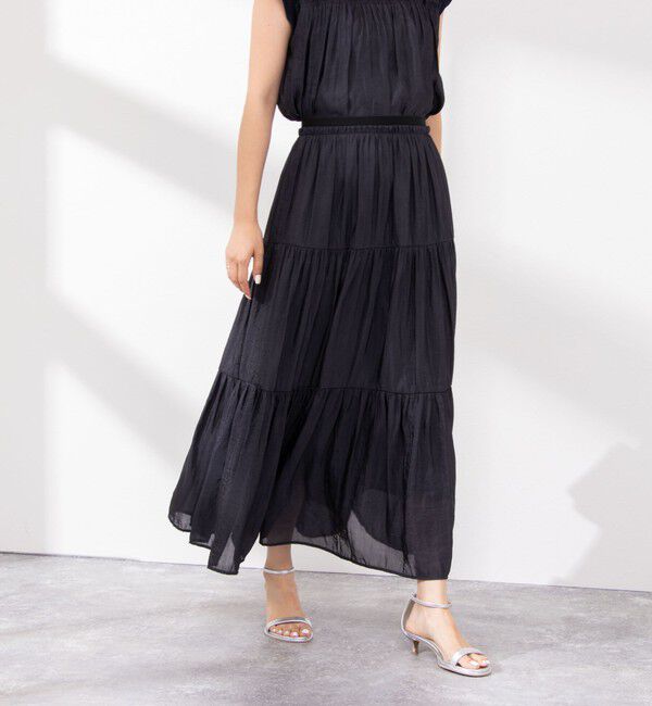 NOLLEY'S「ウォッシャブル割繊ティアードスカート」|スカート|