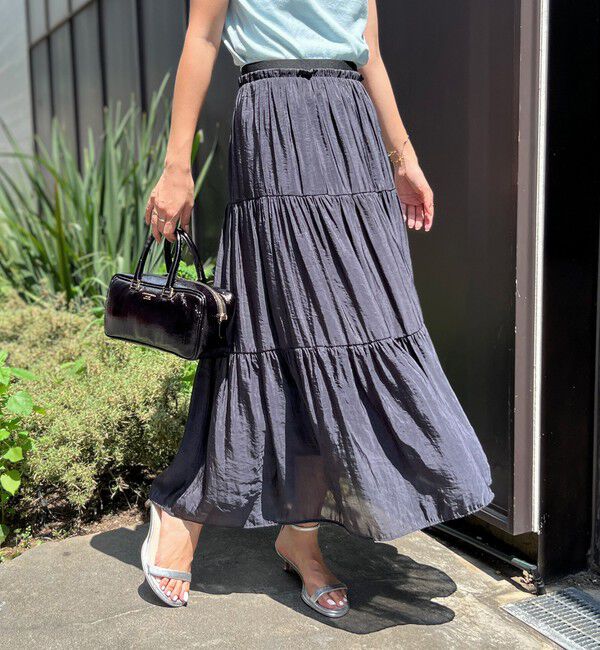 NOLLEY'S「ウォッシャブル割繊ティアードスカート」|スカート|