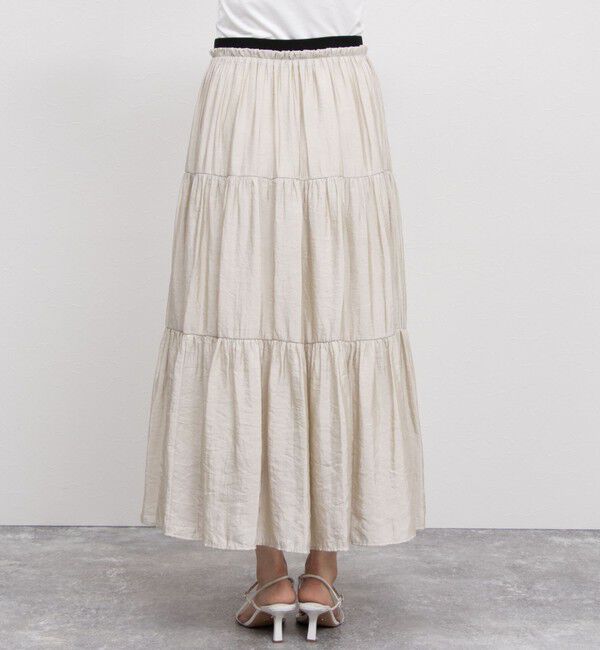 NOLLEY'S「ウォッシャブル割繊ティアードスカート」|スカート|