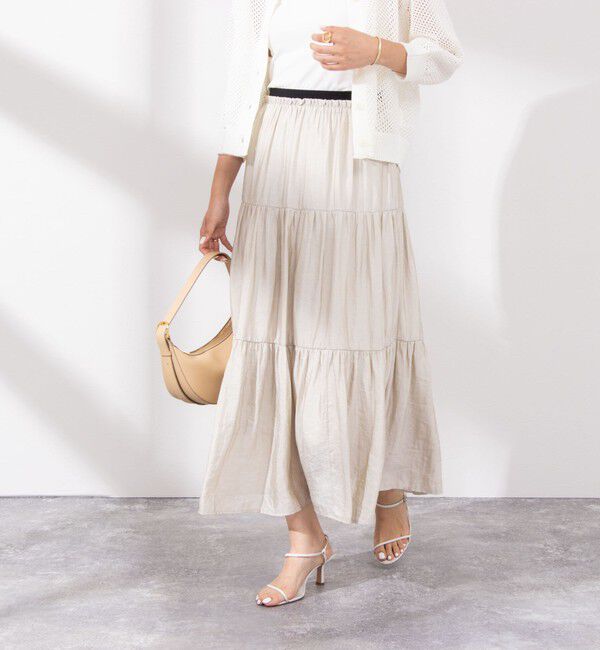 NOLLEY'S「ウォッシャブル割繊ティアードスカート」|スカート|