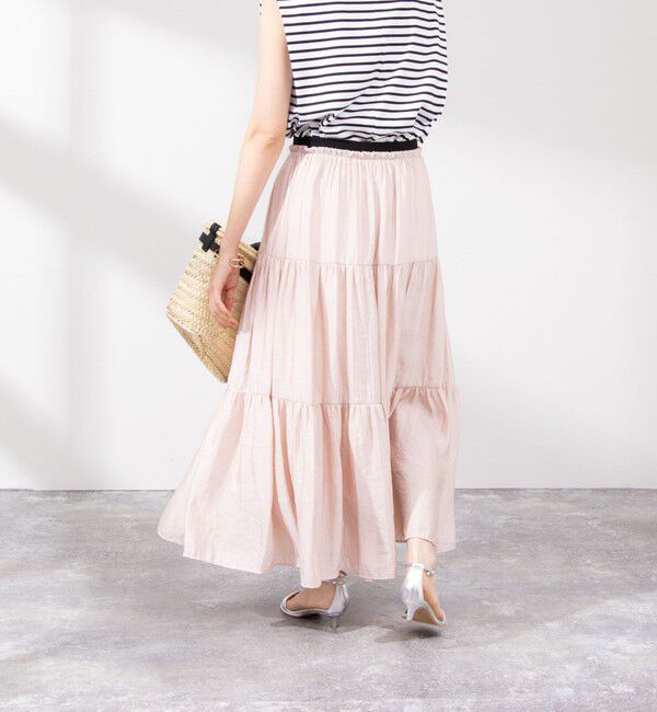 NOLLEY'S「ウォッシャブル割繊ティアードスカート」|スカート|