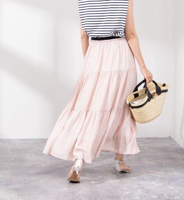 NOLLEY'S「ウォッシャブル割繊ティアードスカート」|スカート|