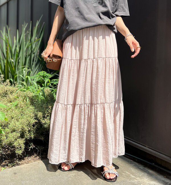 NOLLEY'S「ウォッシャブル割繊ティアードスカート」|スカート|