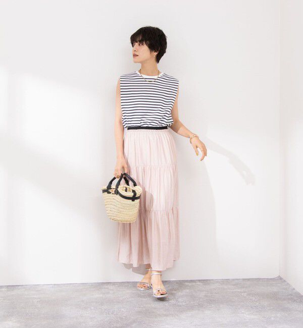 NOLLEY'S「ウォッシャブル割繊ティアードスカート」|スカート|