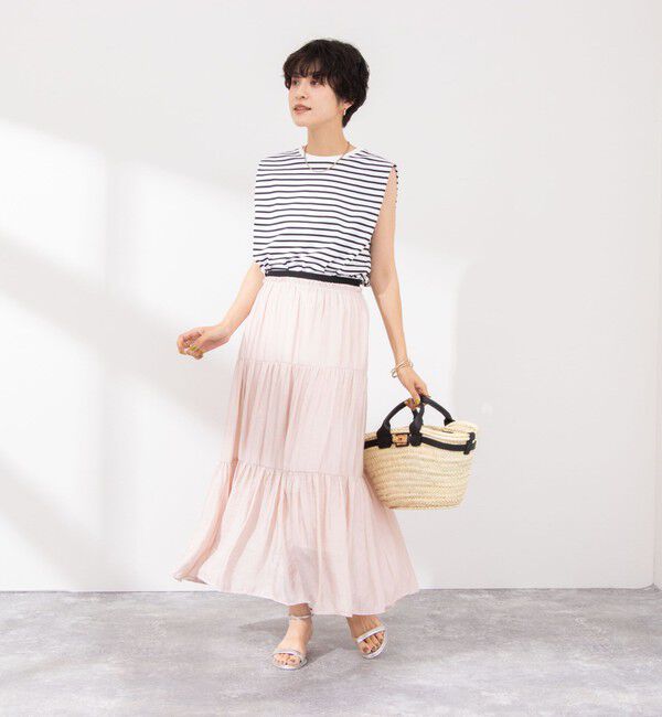 NOLLEY'S「ウォッシャブル割繊ティアードスカート」|スカート|