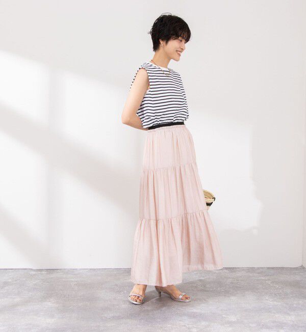 NOLLEY'S「ウォッシャブル割繊ティアードスカート」|スカート|