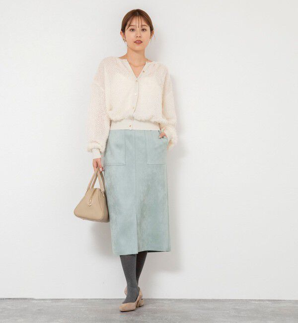 NOLLEY'S「ウォッシャブルダンボールスエードポケ付きタイトスカート」|タイト|