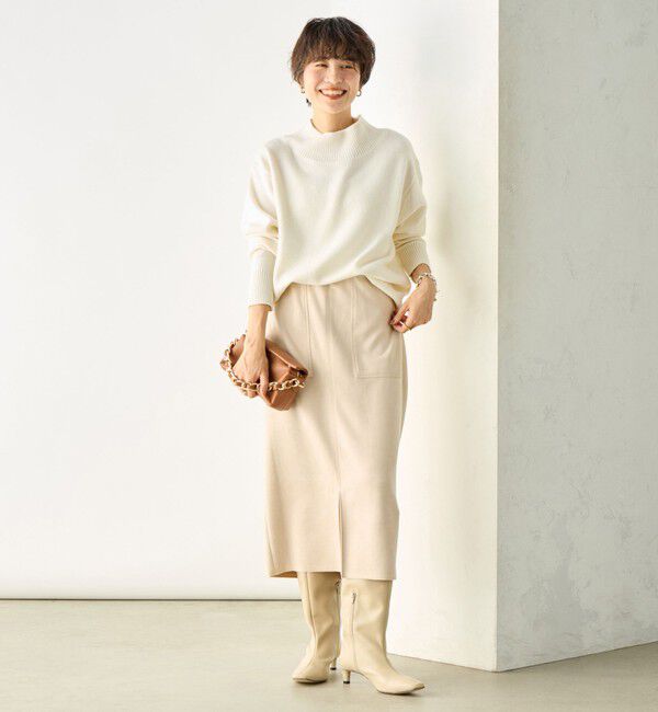 NOLLEY'S「ウォッシャブルダンボールスエードポケ付きタイトスカート」|タイト|