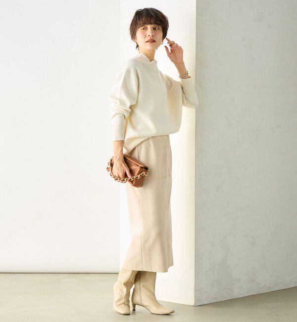 NOLLEY'S「ウォッシャブルダンボールスエードポケ付きタイトスカート」|タイト|