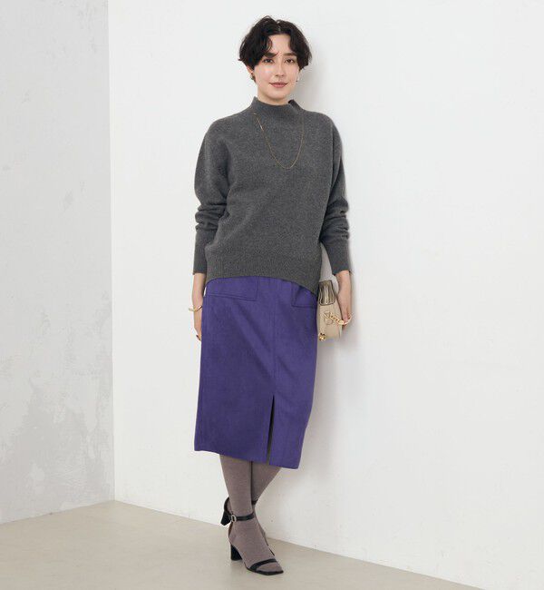 NOLLEY'S「ウォッシャブルダンボールスエードポケ付きタイトスカート」|タイト|