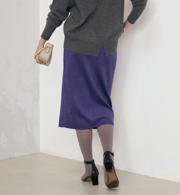 NOLLEY'S「ウォッシャブルダンボールスエードポケ付きタイトスカート」|タイト|