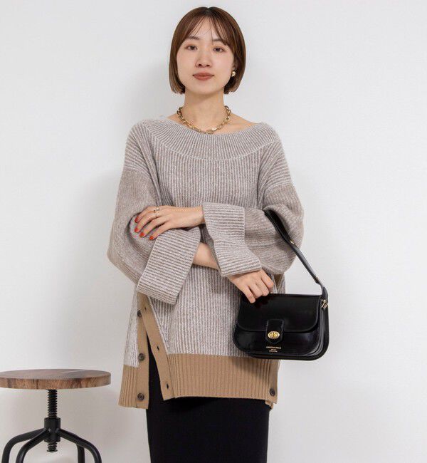 Rie Miller「ロールアップスリーブ両畦プルオーバー」|ニット・セーター|