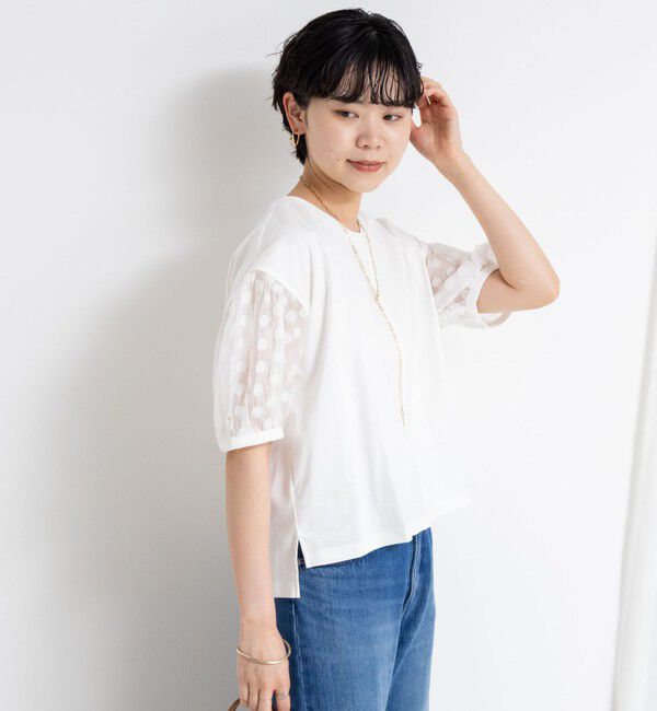 NOLLEY'S「ドットシアーパフスリーブカットソー」|Tシャツ・カットソー|