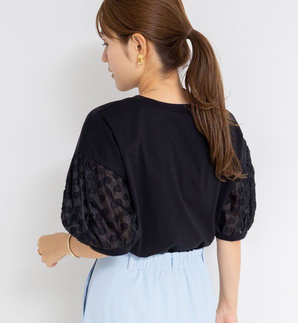 NOLLEY'S「ドットシアーパフスリーブカットソー」|Tシャツ・カットソー|