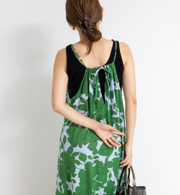 NOLLEY'S「フラワープリント＆ムジキャミワンピース」|ワンピース|