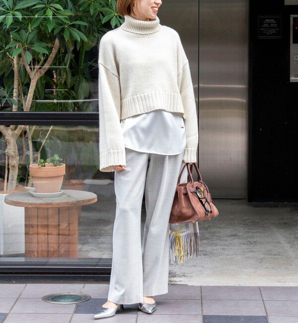 NOLLEY'S sophi「ウォッシャブル両面起毛ヘリンボーン/ストライプセミワイドパンツ」|その他|