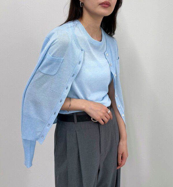 fredy emue「リネン混ポケ付きカーディガン」|カーディガン|