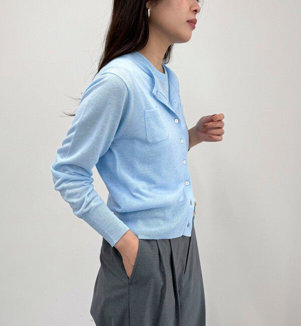 fredy emue「リネン混ポケ付きカーディガン」|カーディガン|