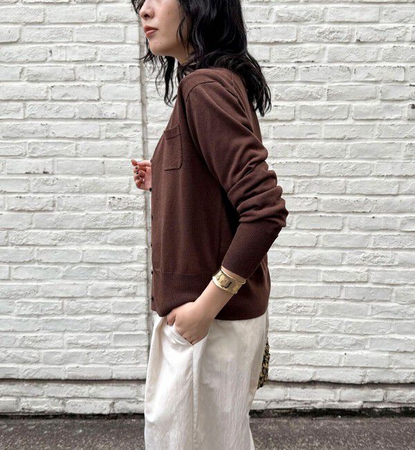 fredy emue「リネン混ポケ付きカーディガン」|カーディガン|