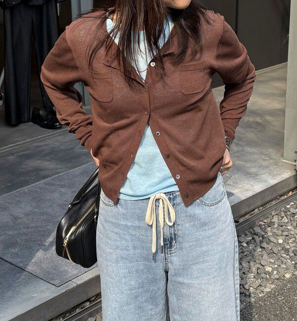 fredy emue「リネン混ポケ付きカーディガン」|カーディガン|