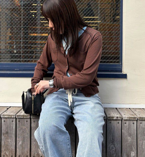 fredy emue「リネン混ポケ付きカーディガン」|カーディガン|