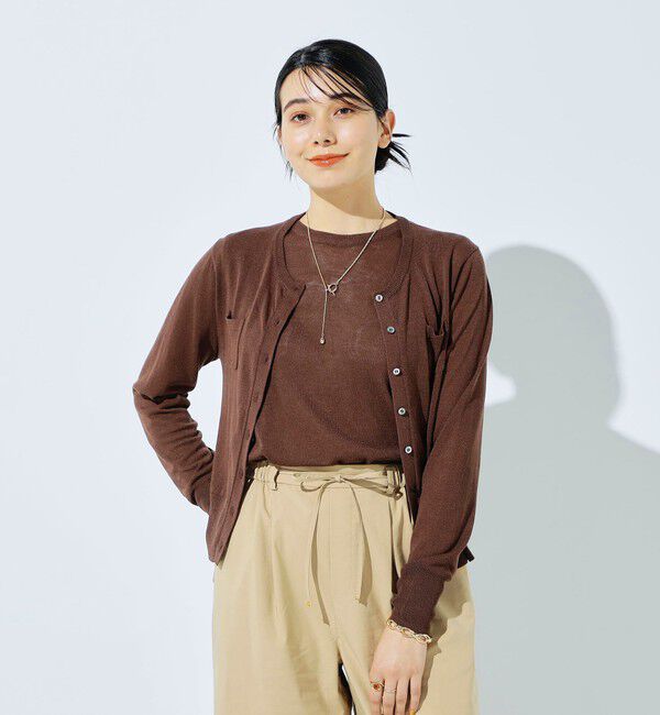 fredy emue「リネン混ポケ付きカーディガン」|カーディガン|