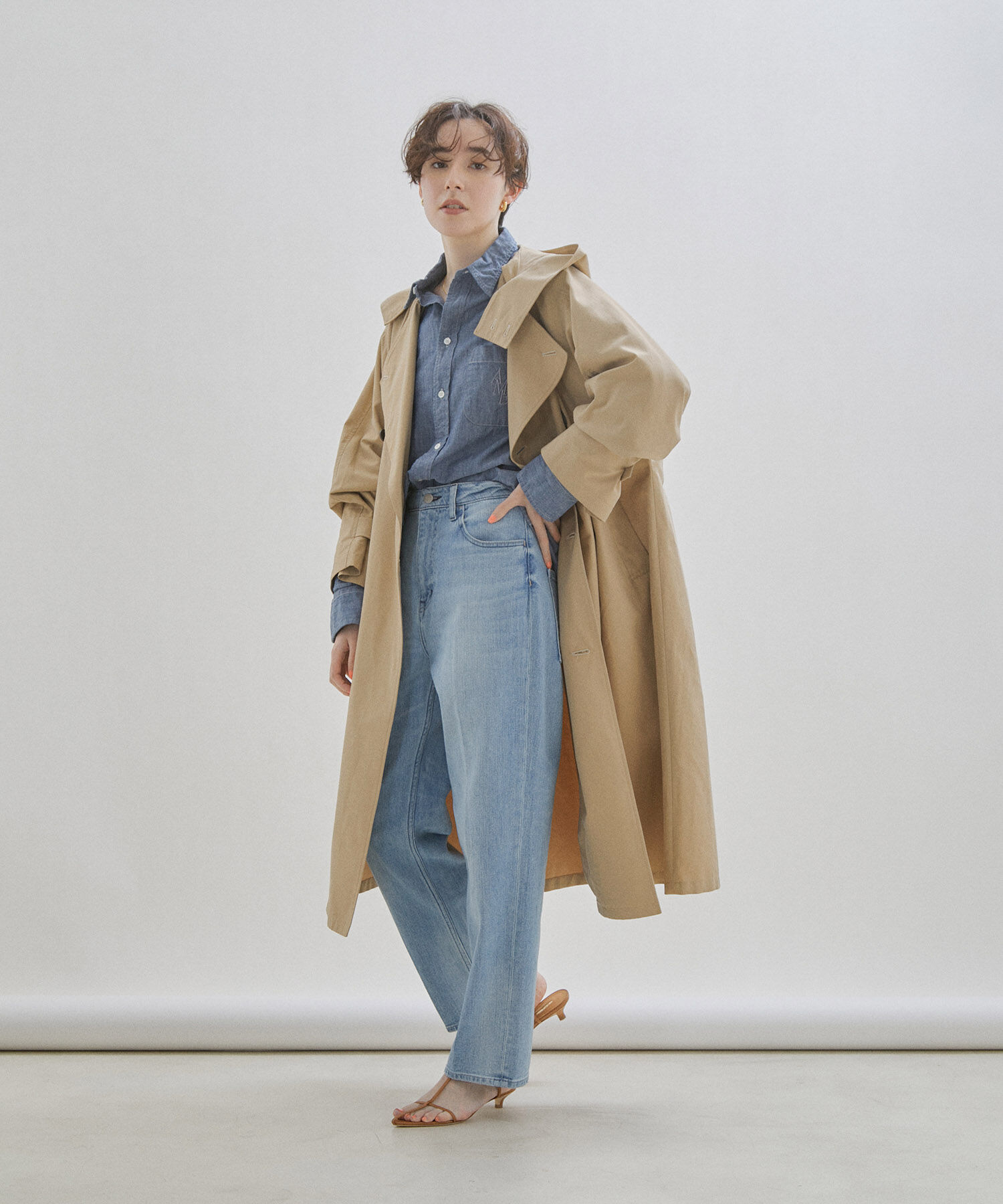 SALON adam et rope'「2WAYフード付きスタンドカラートレンチコート」|トレンチコート|