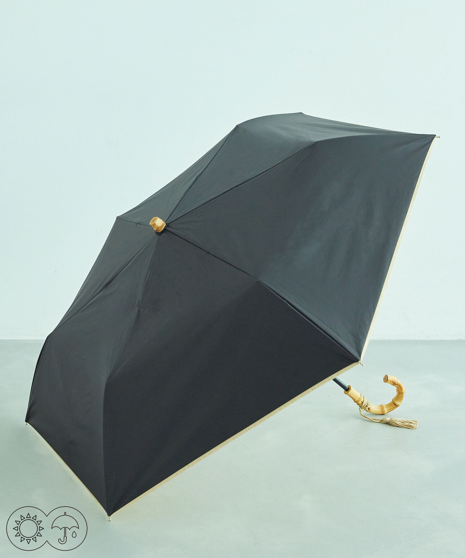 ROPE「バイカラーコンパクトパラソル（折りたたみ傘/日傘）【晴雨兼用/UVカット】【完全遮光生地】」|傘|