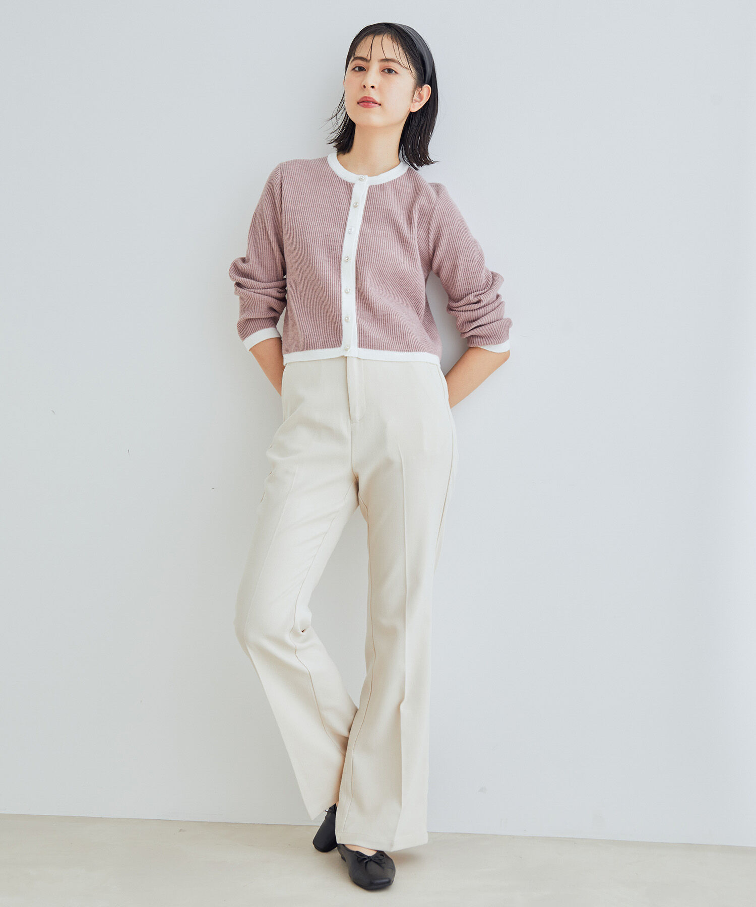 vis-a-vis「【WEB限定】起毛カラーフレアパンツ」|スラックス|