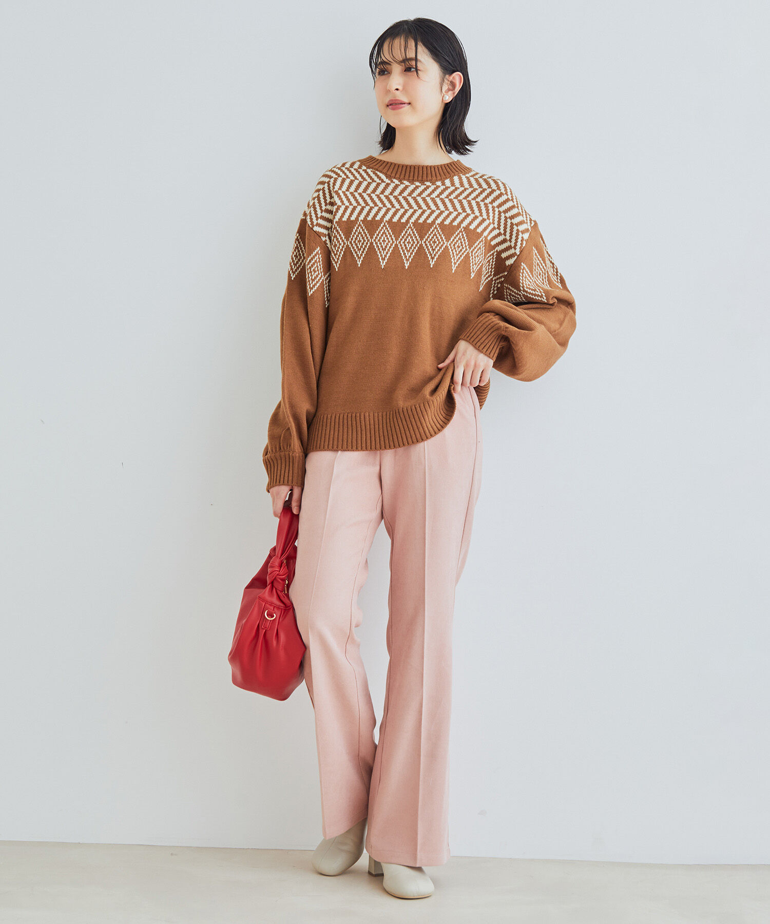 vis-a-vis「【WEB限定】起毛カラーフレアパンツ」|スラックス|