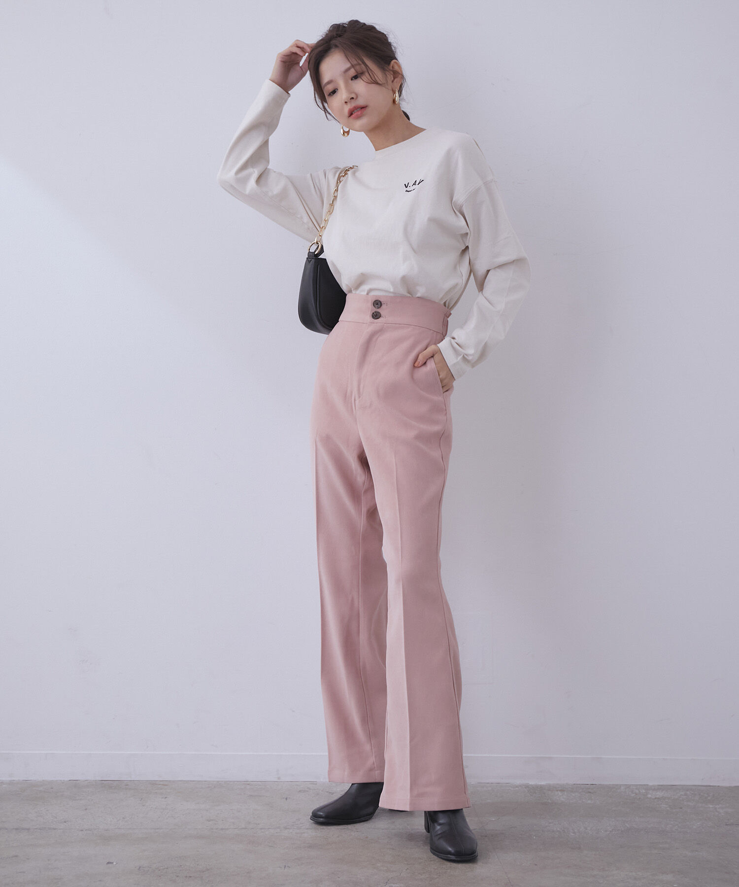 vis-a-vis「【WEB限定】起毛カラーフレアパンツ」|スラックス|