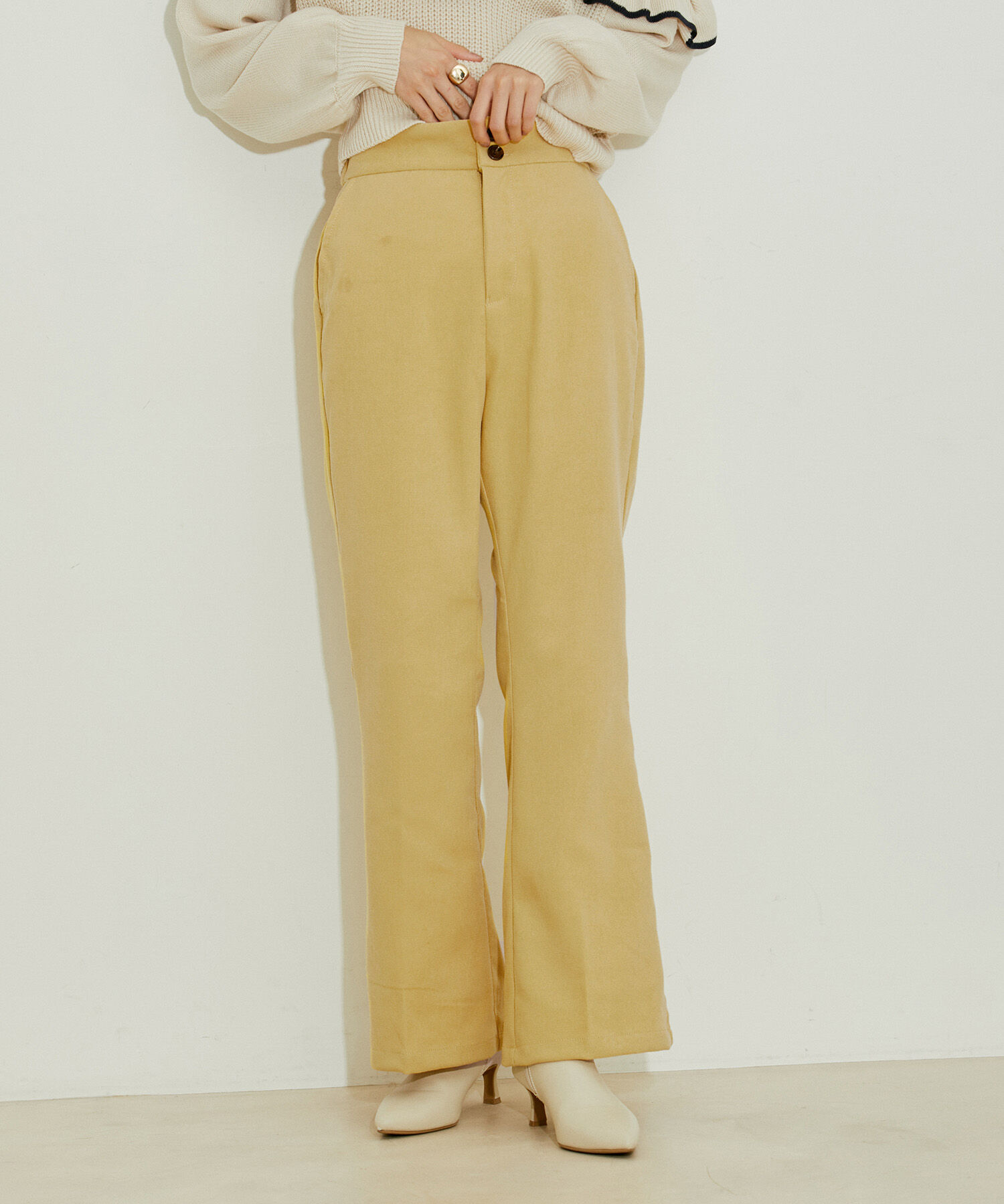 vis-a-vis「【WEB限定】起毛カラーフレアパンツ」|スラックス|