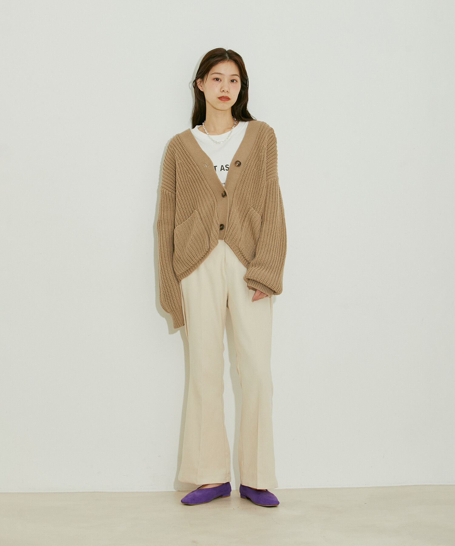 vis-a-vis「【WEB限定】起毛カラーフレアパンツ」|スラックス|