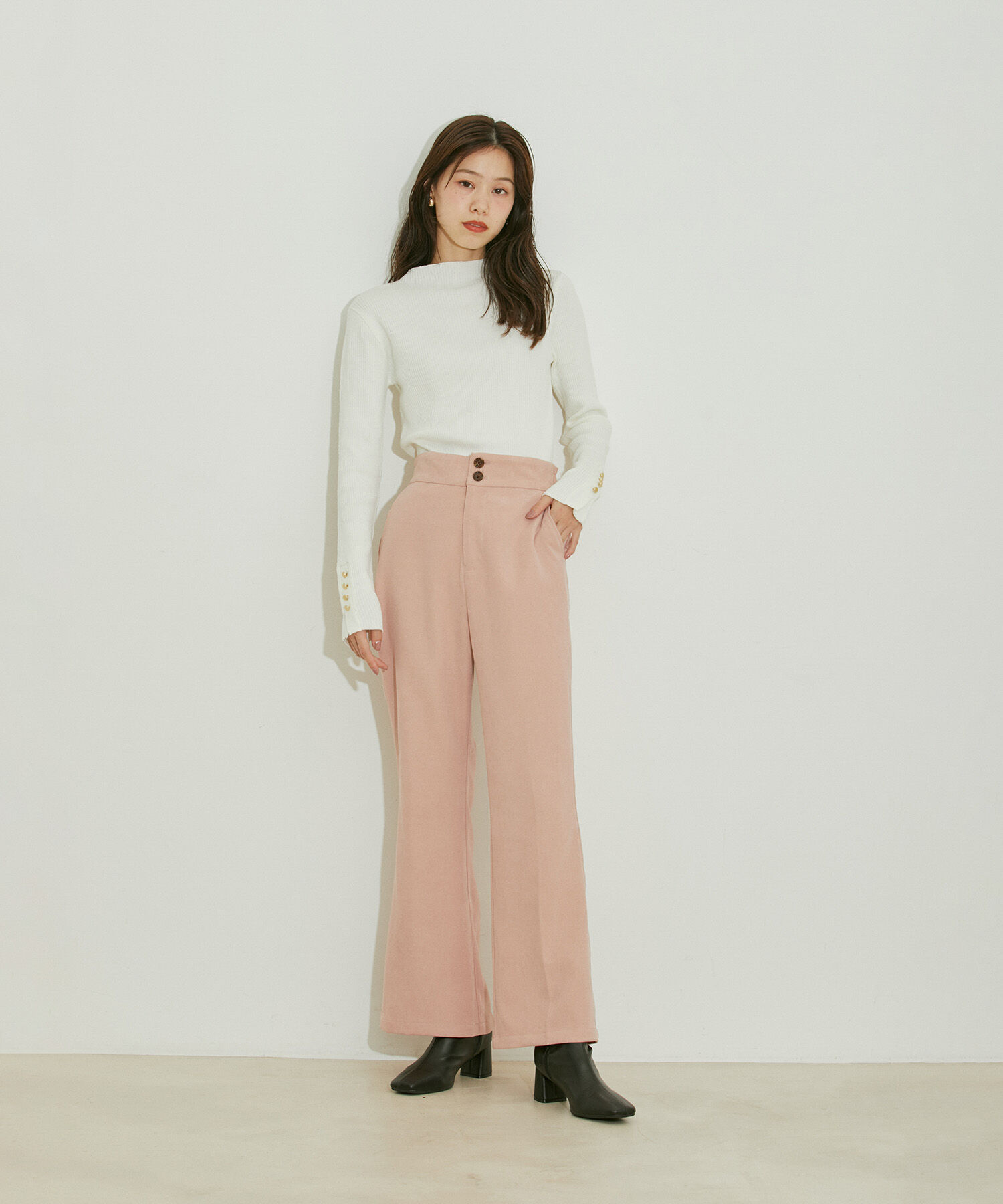 vis-a-vis「【WEB限定】起毛カラーフレアパンツ」|スラックス|